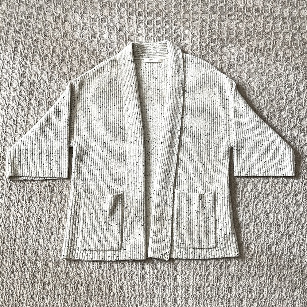 Creatures of Comfort Wool Chunky Knit Marled Duster Cardigan Sweater sz Medium - Picture 2 of 8